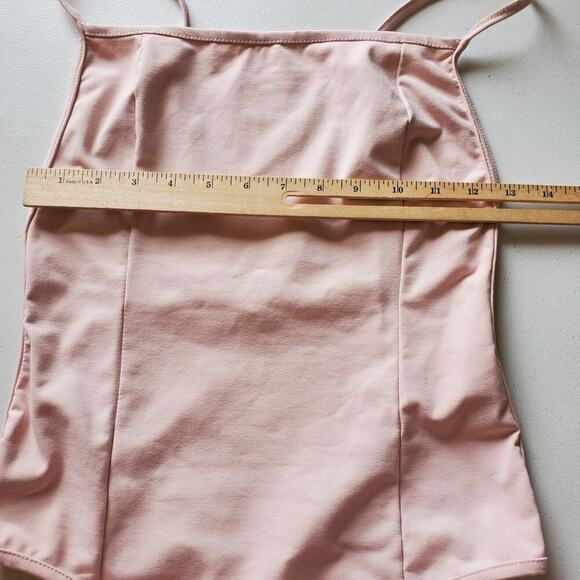 Intimately Free People Lila Bodysuit Blush Pink Sleeveless Square Neck Thong - Picture 6 of 13